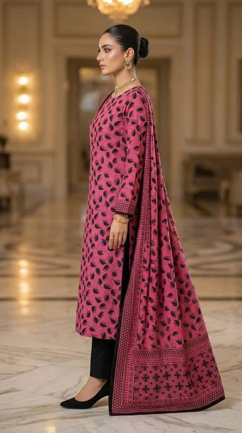 Ghazi fabric Black pearl series Linen Unstitched 3 Piece Suite For Women BP292 carrot
