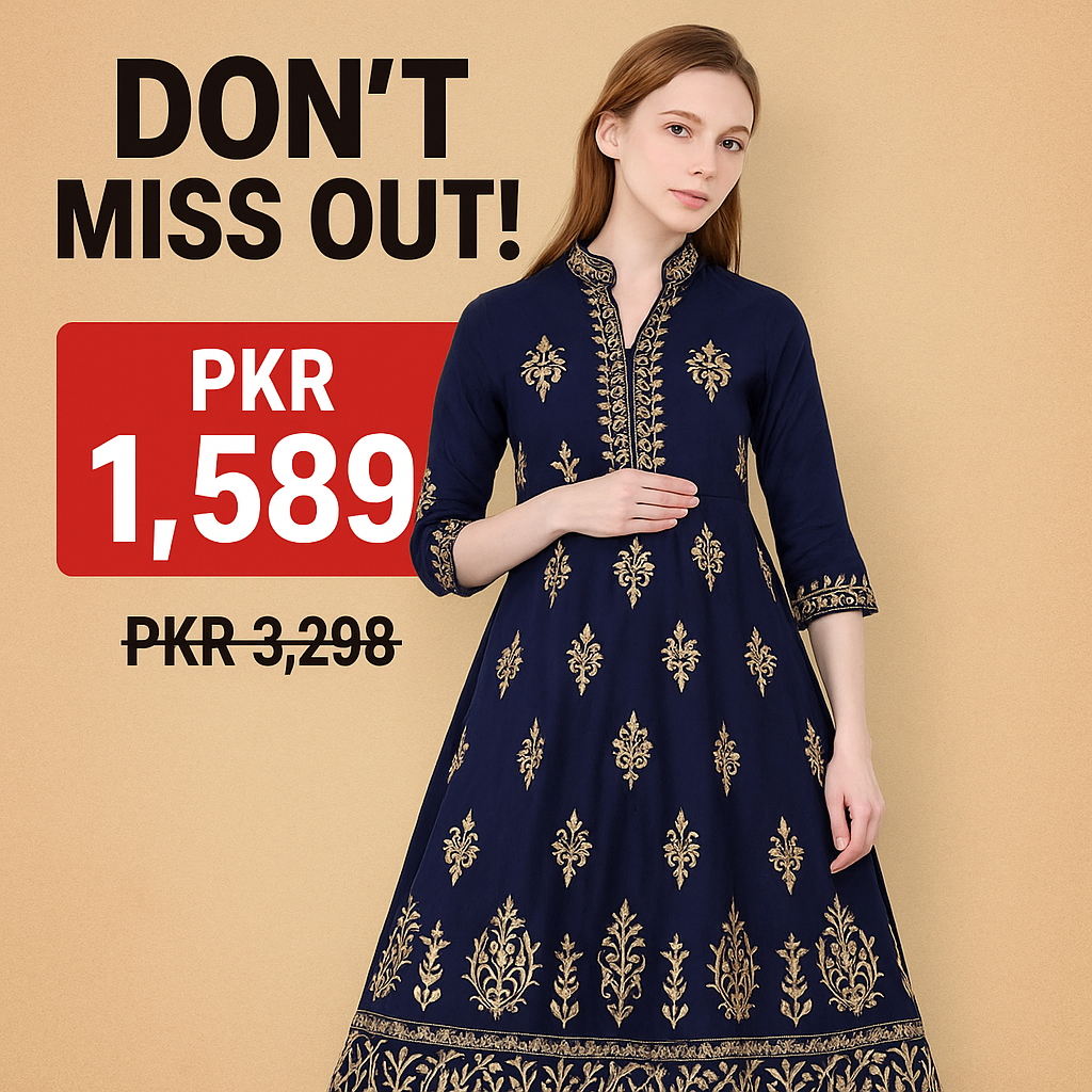 Ghazi fabric Stitched Ready To Ware Long Frock