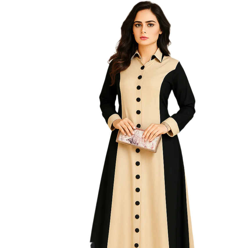 Ghazi fabric Stitched Linen Long Frock