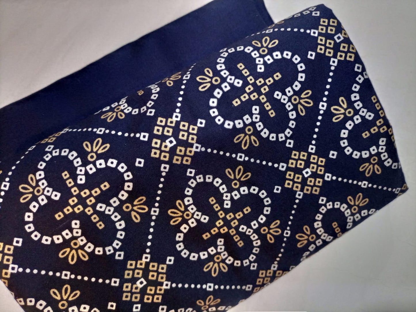 Ghazi fabric unstitch printed Linen 2piece for women navybluecolor