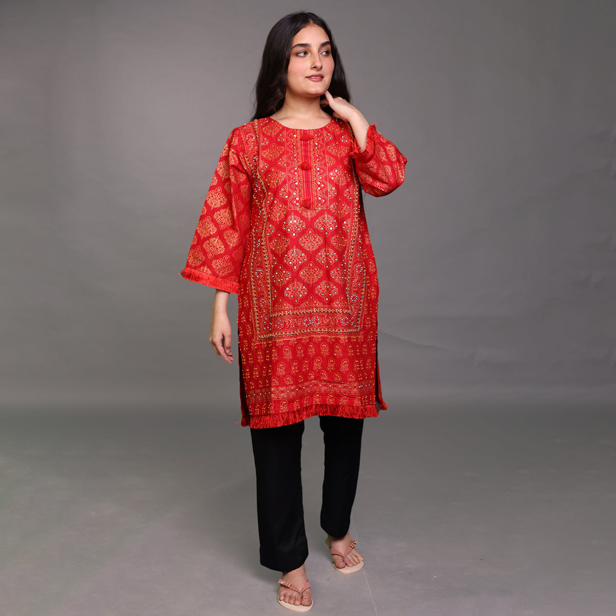 Ghazi fabric Stitched Lawn Cotton Shirt only shirt shirt piece with hand work