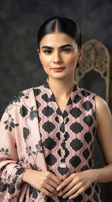 Ghazi fabric Black pearl series Linen Unstitched 3 Piece Suite For Women BP23