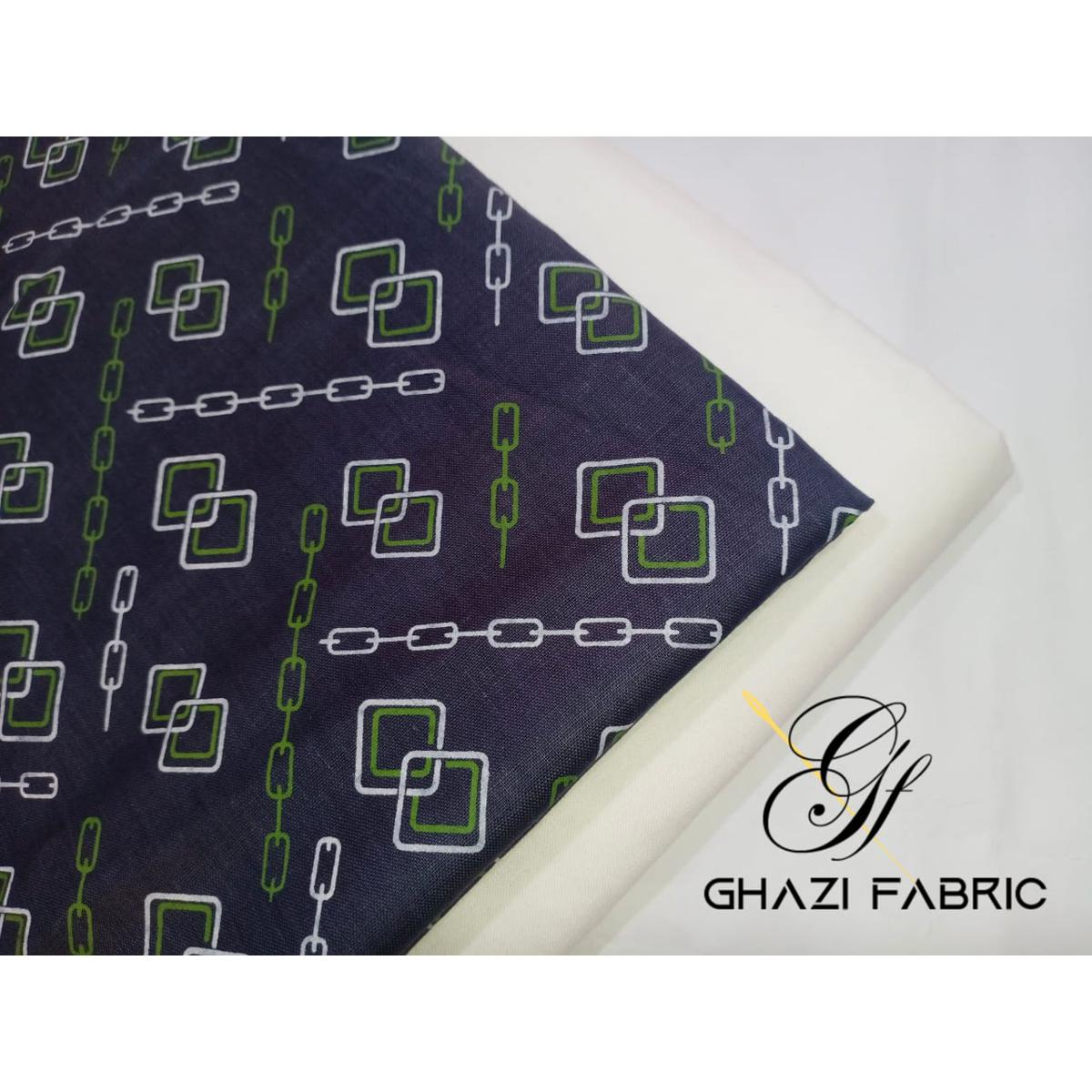 <p>Fabric. PREMIUM LAWN<br />
- Unstitched .2 piece<br />
- Full process fabric<br />
- Shirt fabric size. 2.75 yards<br />
- Trouser.size 2.75/yards<br />
- Shirt .printed<br />
- Trouser.. Plain <br />
- Fabric Quality. Premium <br />
- Print Quality. white printed<br />
- No color bleeding after wash <br />
- No print damages after wash <br />
- COLOR Grey with white trouser </p>