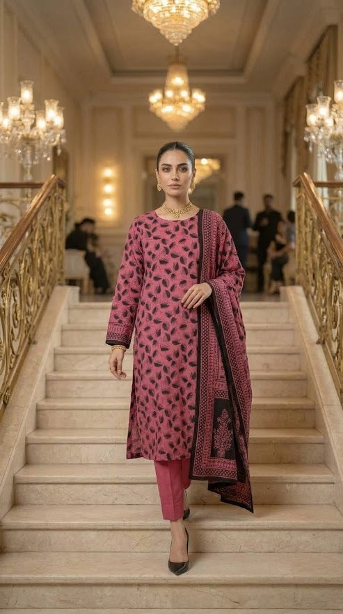 Ghazi fabric Black pearl series Linen Unstitched 3 Piece Suite For Women BP292 carrot