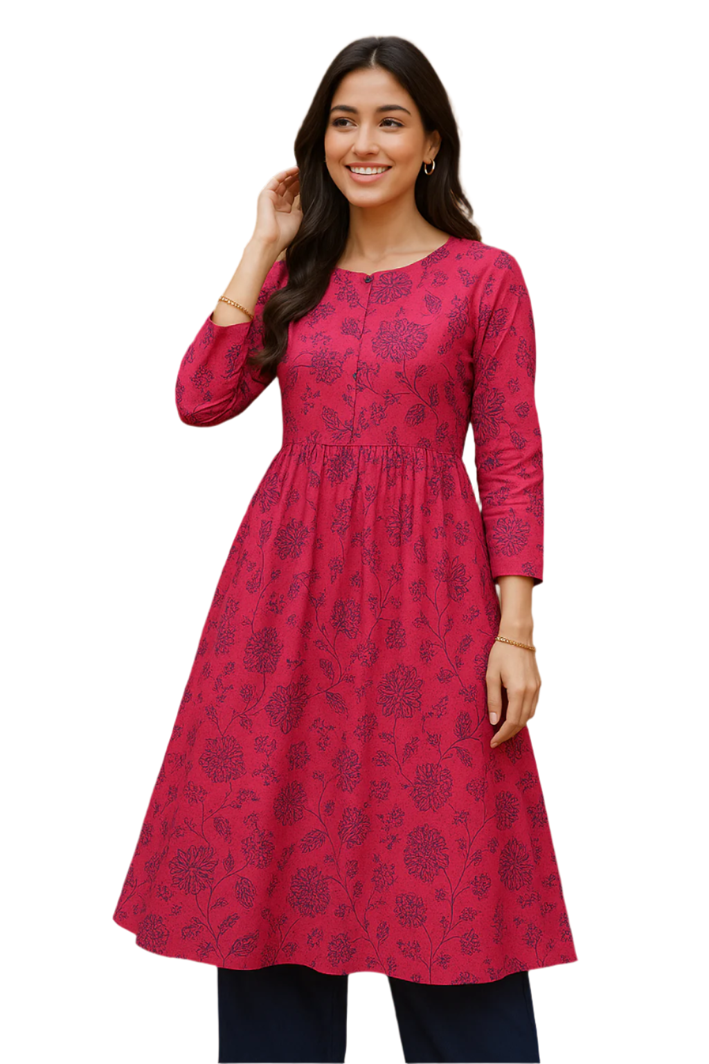 Pink & Navyblue Color Unstitched Lawn Suit by Ghazi fabric – 2 Piece for Women – PunjRung Series – GZ-PJ-ZC06