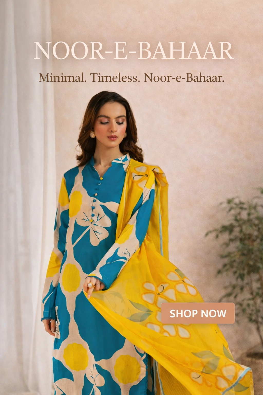 Teal & Yellow Digital Printed 3-Piece Suit | NOOR-E-BAHAAR by Ghazi Fabric (UNSTITCHED) GF-NB-TY-02