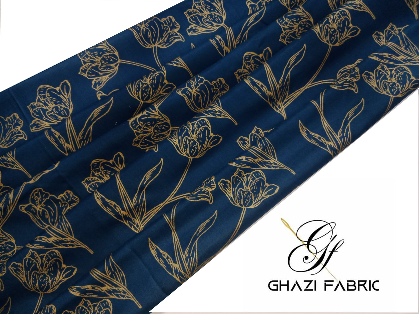 Unstitched Linen Shirt Piece in Teal Zinc | Ghazi Fabric Feroza Series - Modern Print Collection(Feroza series 0023/2-1)