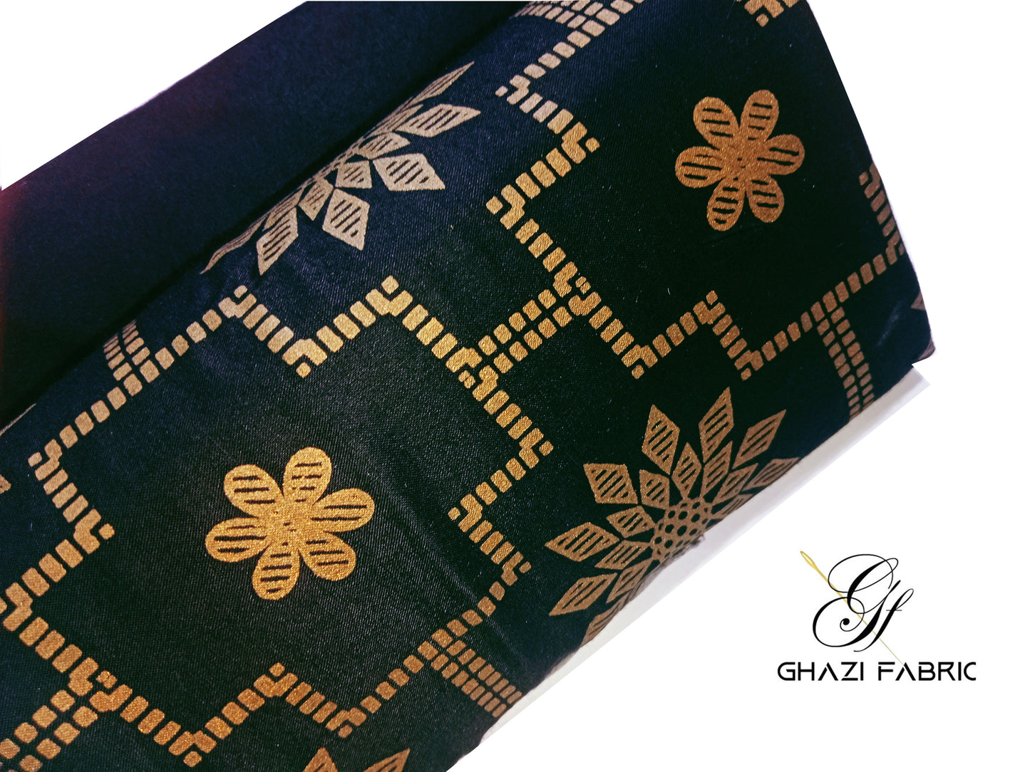 Ghazi Fabric Unstitched Linen 2-Piece Suit for Women - Feroza Black (FZ Series-00931/8)
