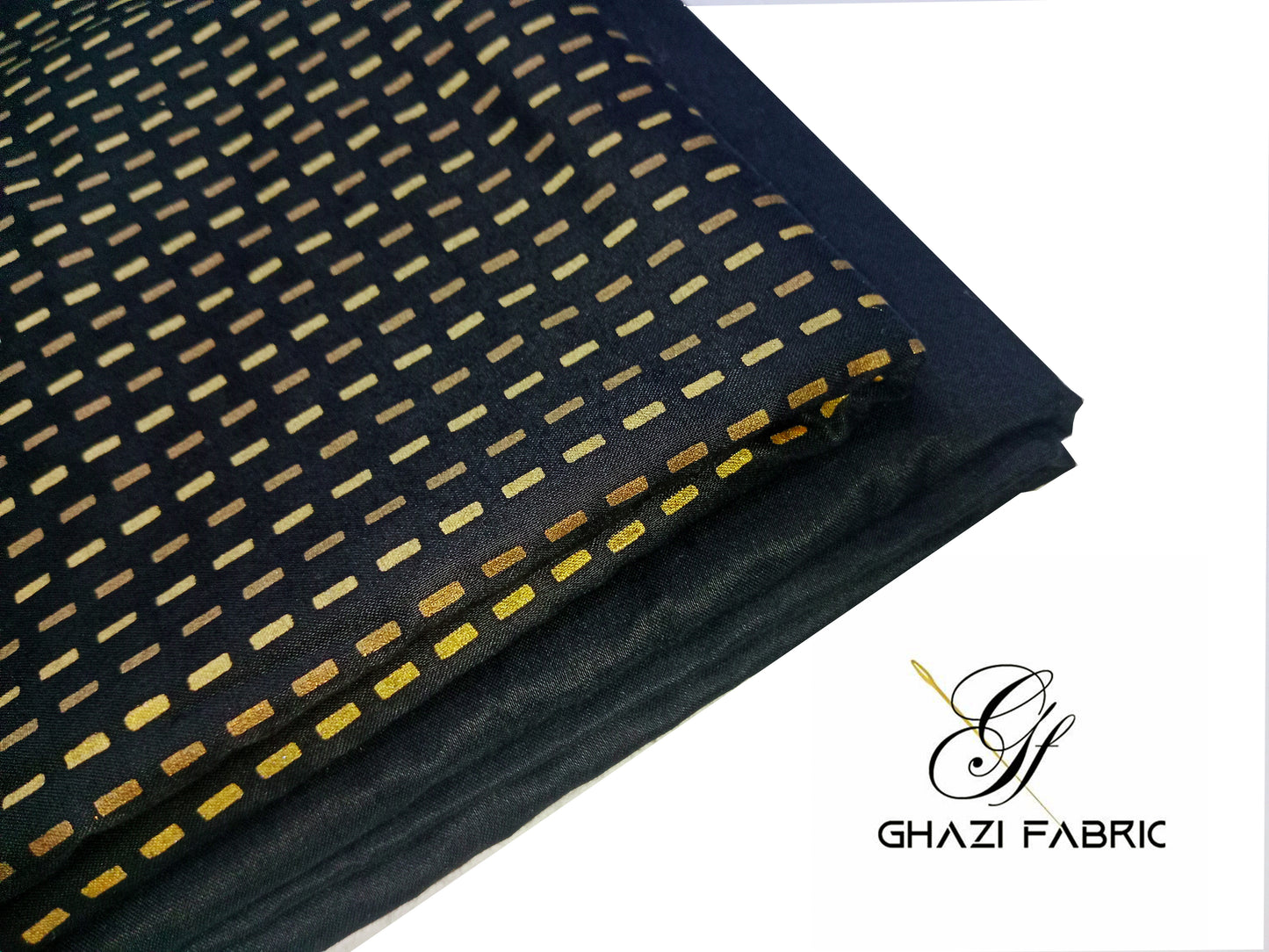 Ghazi fabric Unstitched Linen 2 piece suit For Women Feroza Black Magnet (Fz series-0094/8)