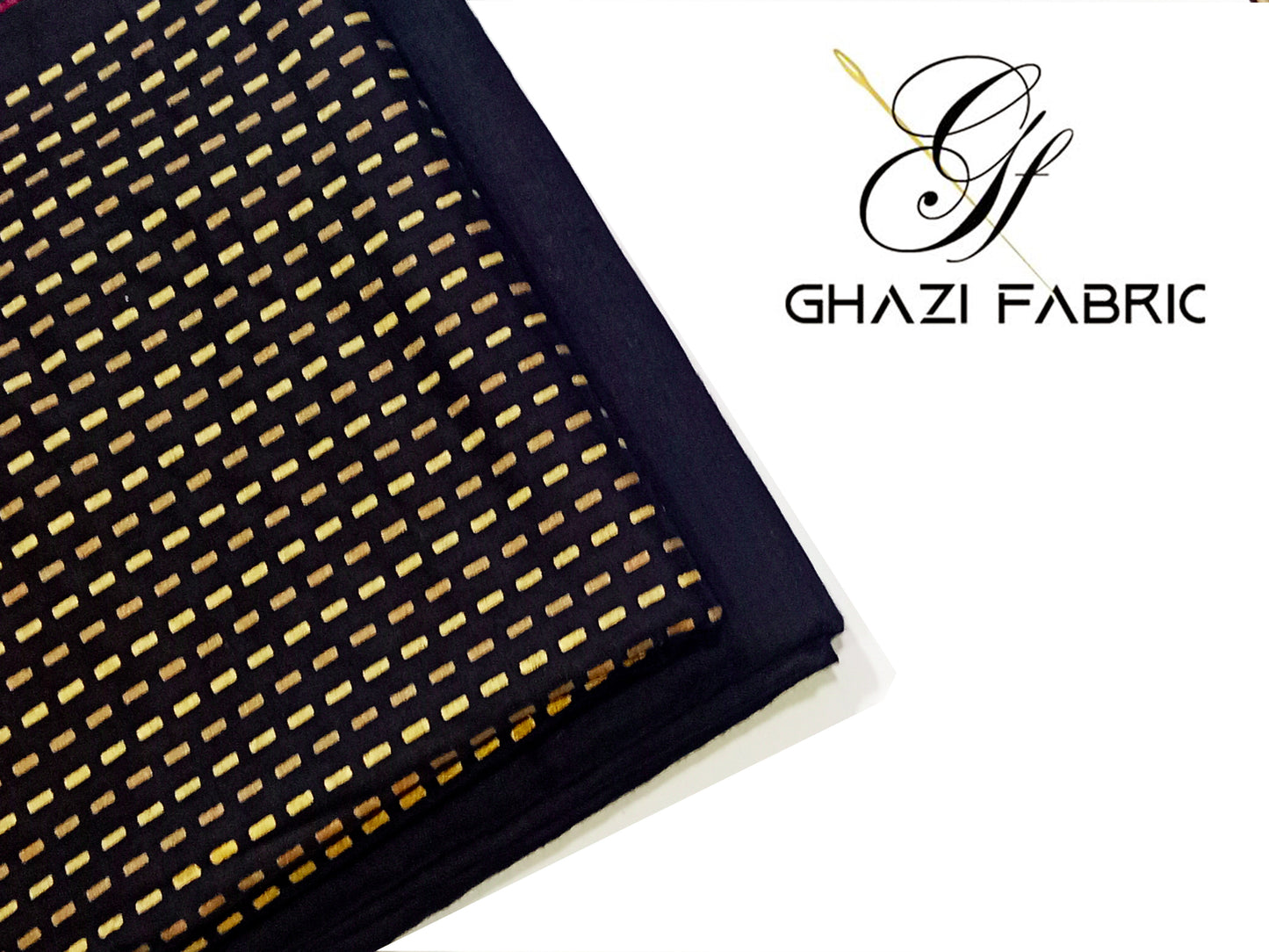 Ghazi fabric Unstitched Linen 2 piece suit For Women Feroza Black Magnet (Fz series-0094/8)