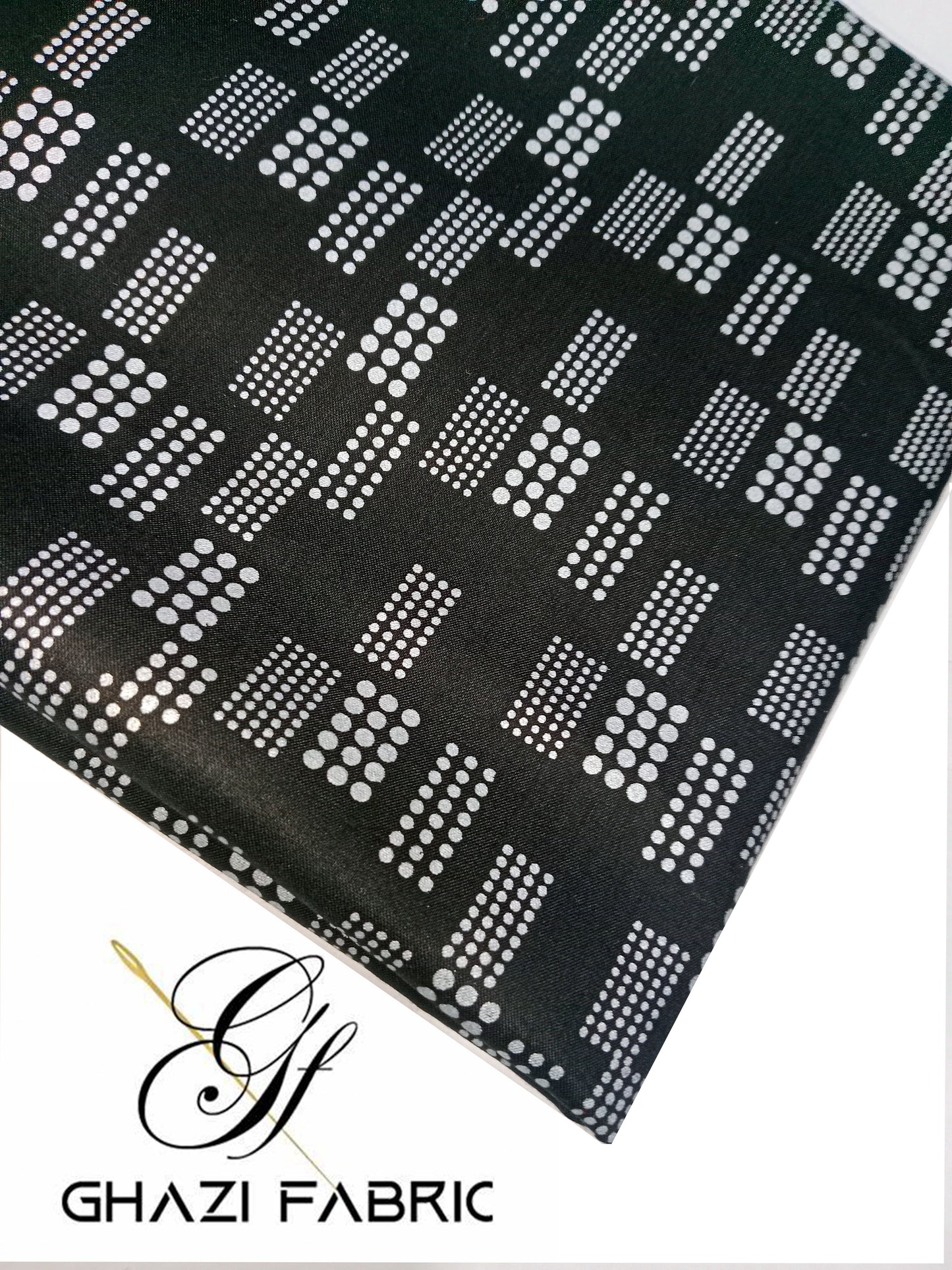 Ghazi fabric Un-stitched Linen Shirt Piece Modern Print Collection Black (FM 23/2-1)