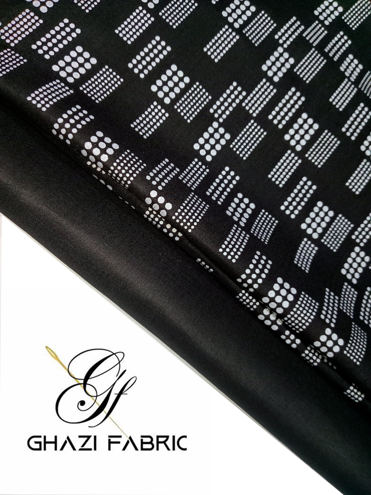 Ghazi fabric Unstitched Premium Quality Linen Dress Collection Famza Series Unstitch 2 Piece Suit For Black (FM2909-H2-B3)