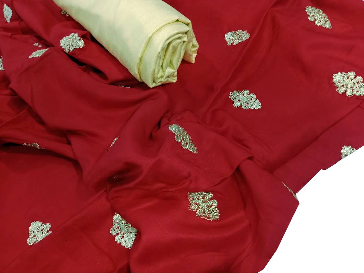 Black Pearl Series – Unstitched Linen 2 Piece Suit Red