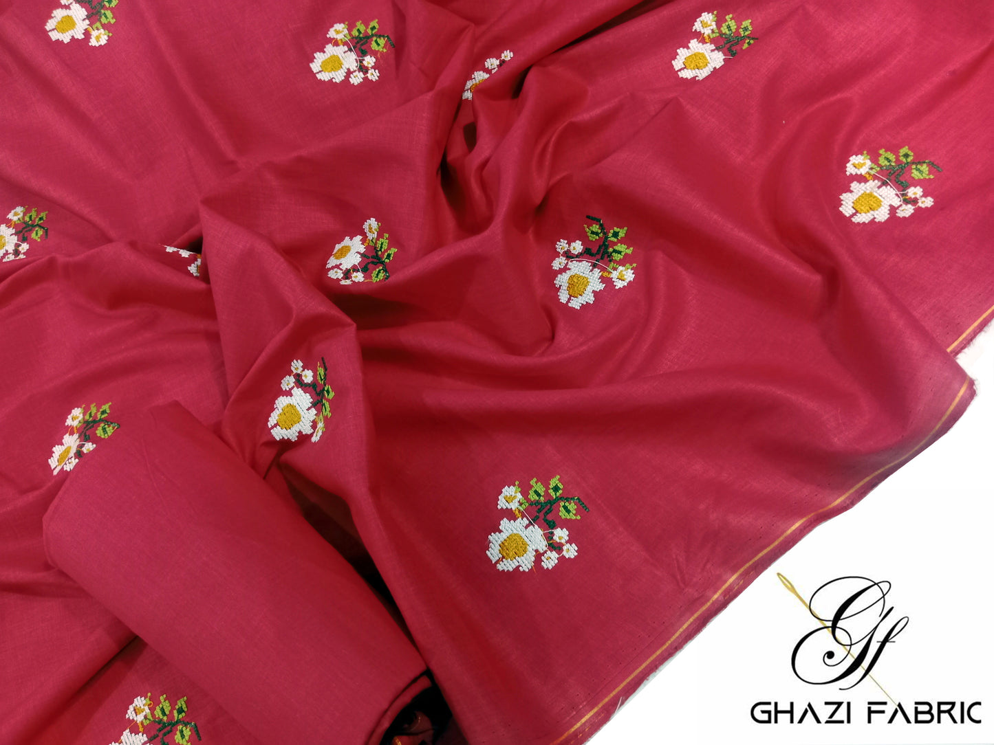 Red Peach Lawn Embroidered Suit – Noor-e-Bahar Edition GF NB-Carrot