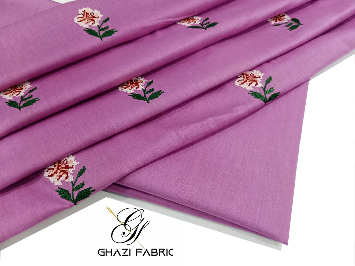 Embroidered lavender Lawn 2 Piece Suit – Noor-e-Bahar | Ghazi Fabric GF-NB-33