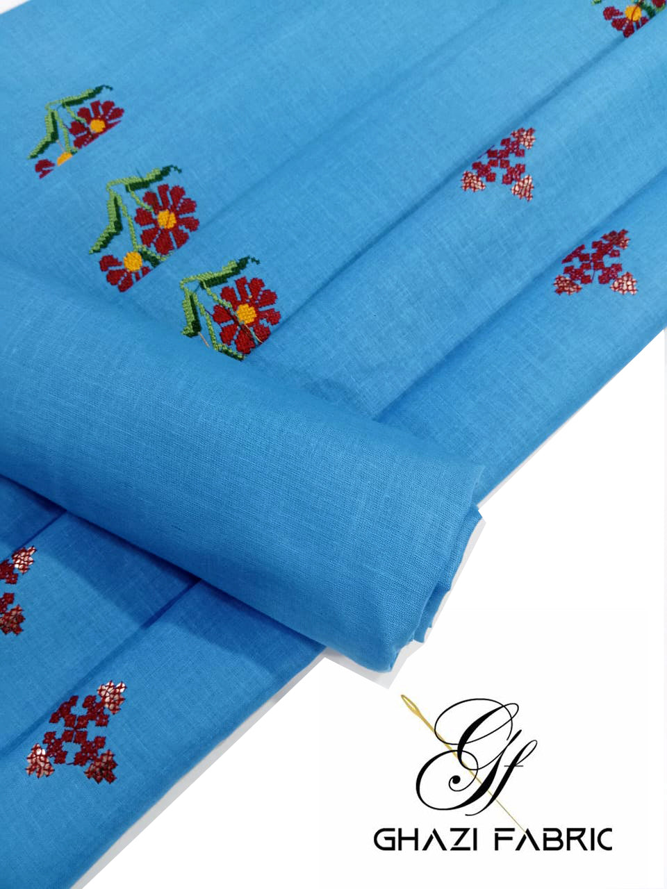 Embroidered Fresh Sky Lawn 2 Piece Suit – Noor-e-Bahar | Ghazi Fabric GF-NB-83