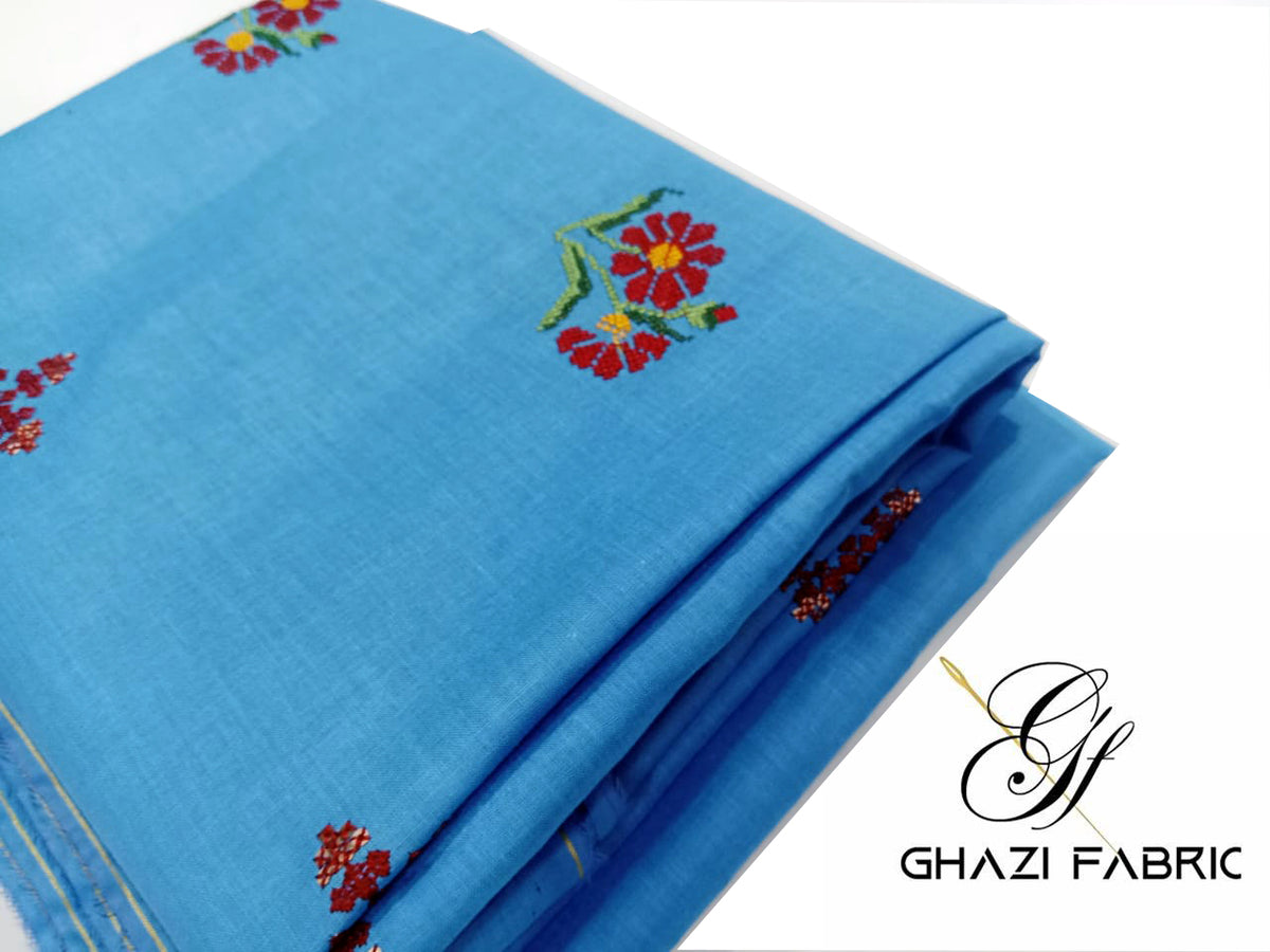 Embroidered Fresh Sky Lawn 2 Piece Suit – Noor-e-Bahar | Ghazi Fabric GF-NB-83
