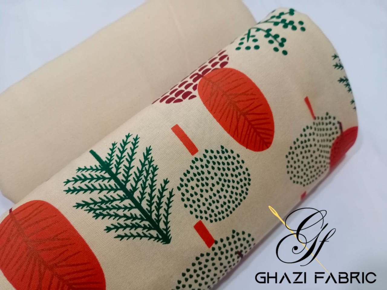 Ghazi fabric Rungrez Linen Collection Unstitched 2 piece suit for women Linen Beige Suit