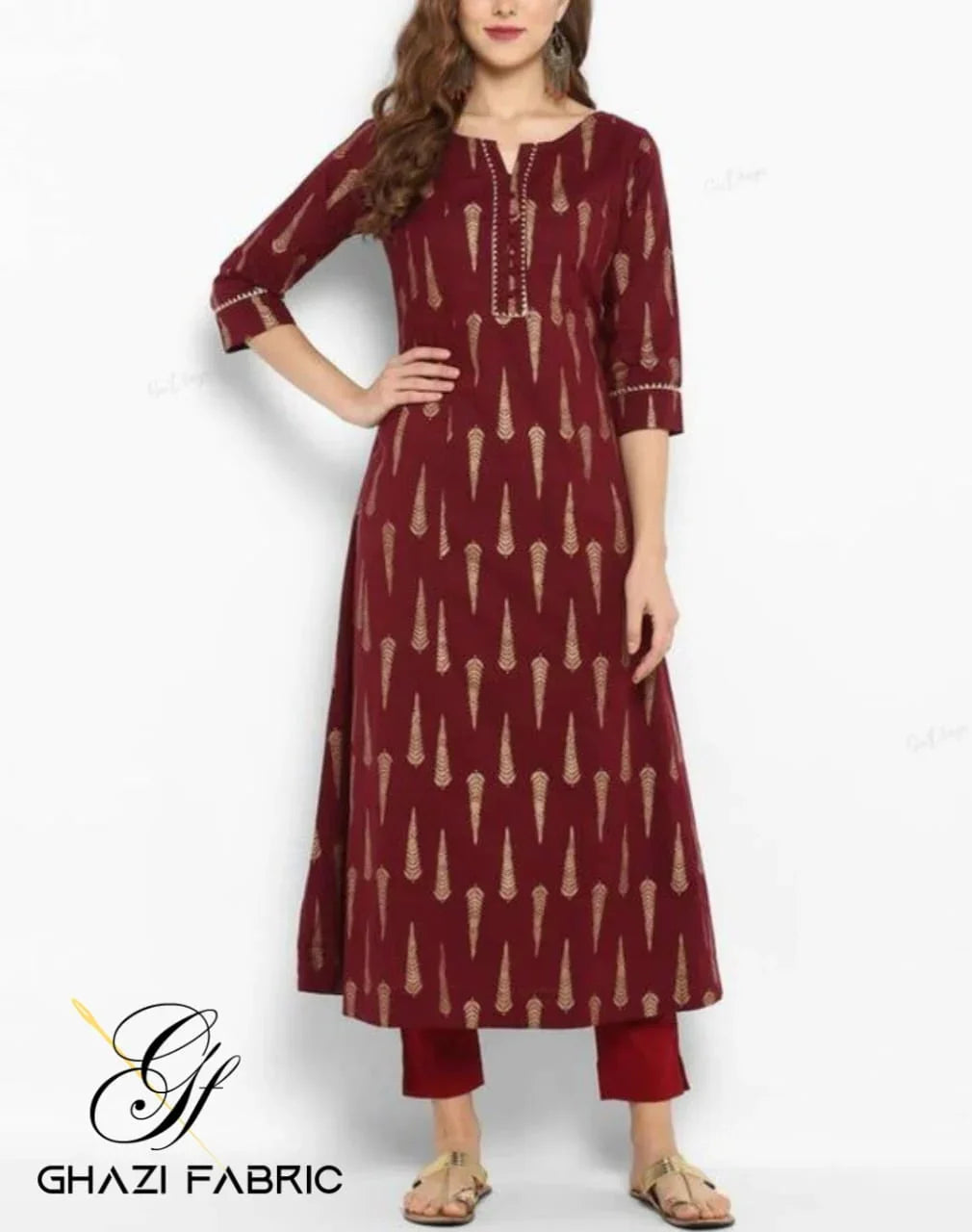 Ghazi fabric unstitch printed Linen 2piece for women
