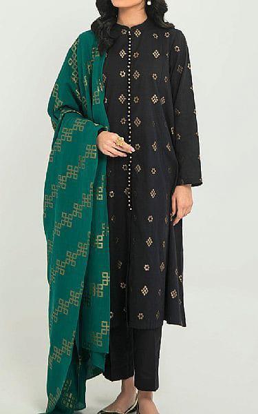Ghazi Fabric Unstitch Linen Collection New Style Modern Print Collection 2 Piece Shirt And Duppta Black And Zinc Color