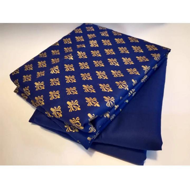 Ghazi fabric Unstitched Linen 2 piece latest collection royal blue color