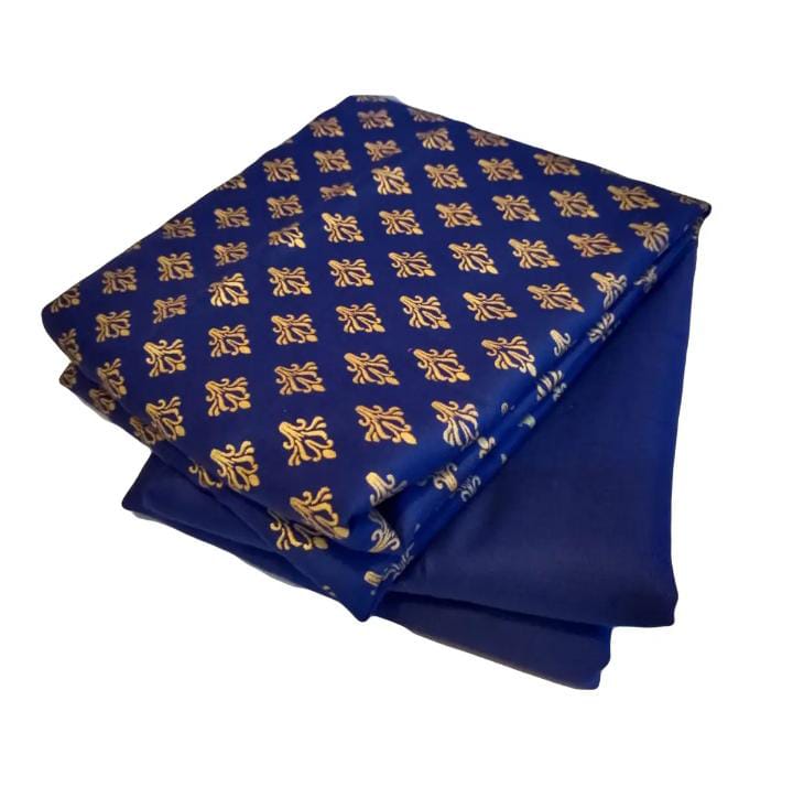 Ghazi fabric Unstitched Linen 2 piece latest collection royal blue color