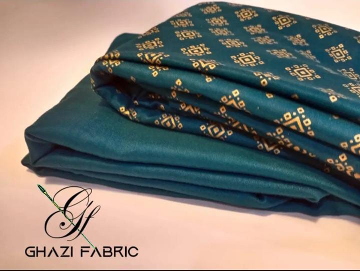 Ghazi fabric Unstitched Linen 2 piece latest collection zinc color