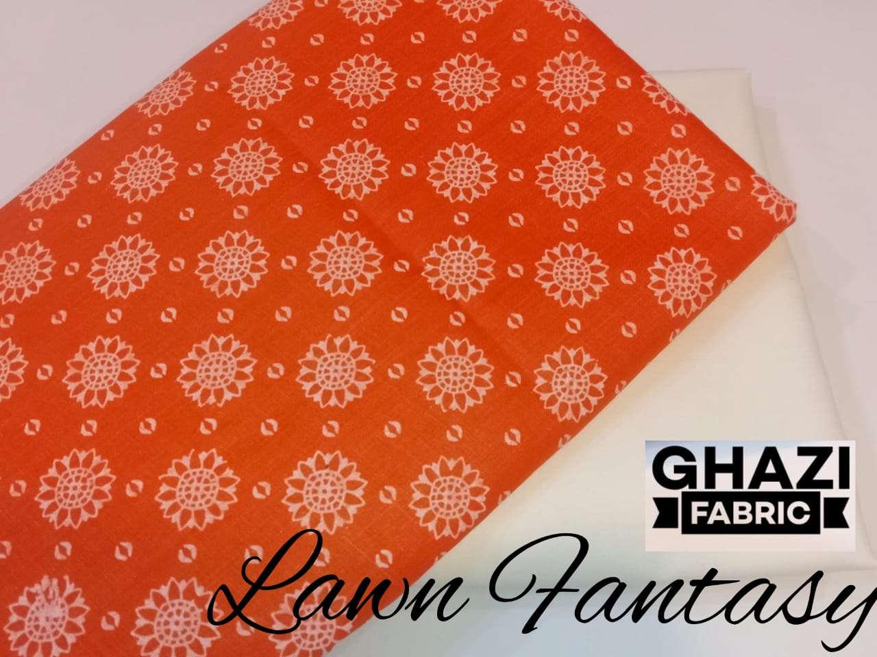 Ghazi fabric Unstitched Lawn 2 piece
