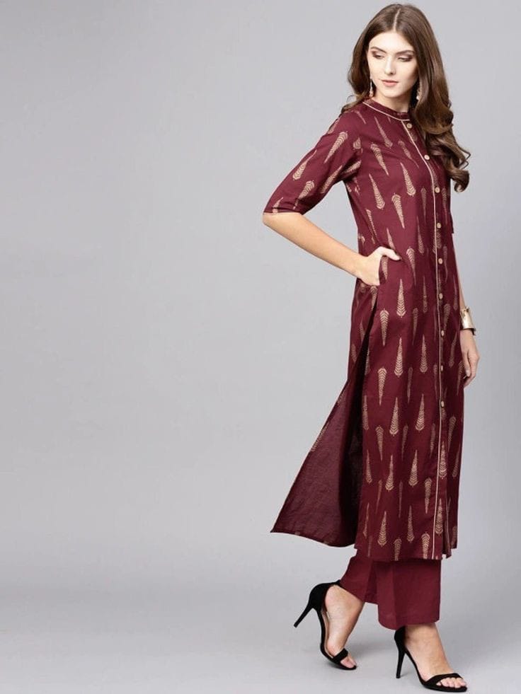 Ghazi fabric Unstitched Gull - E- Marjaan Linen collection Dress 2 piece for women Maroon GMF5725-1/2312