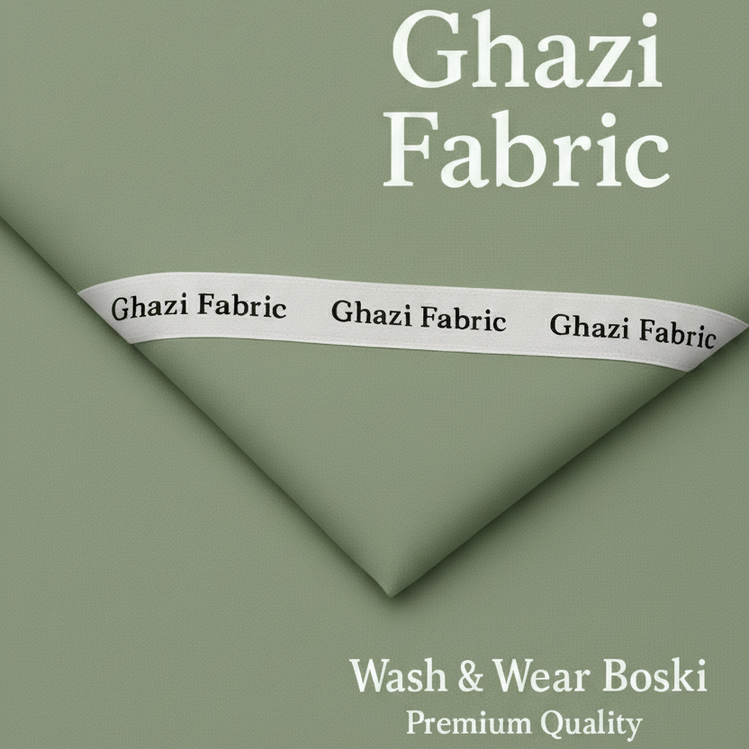 “Pistachio Boski Fabric for Men – Unstitched Premium Wash & Wear by Ghazi Fabric”
