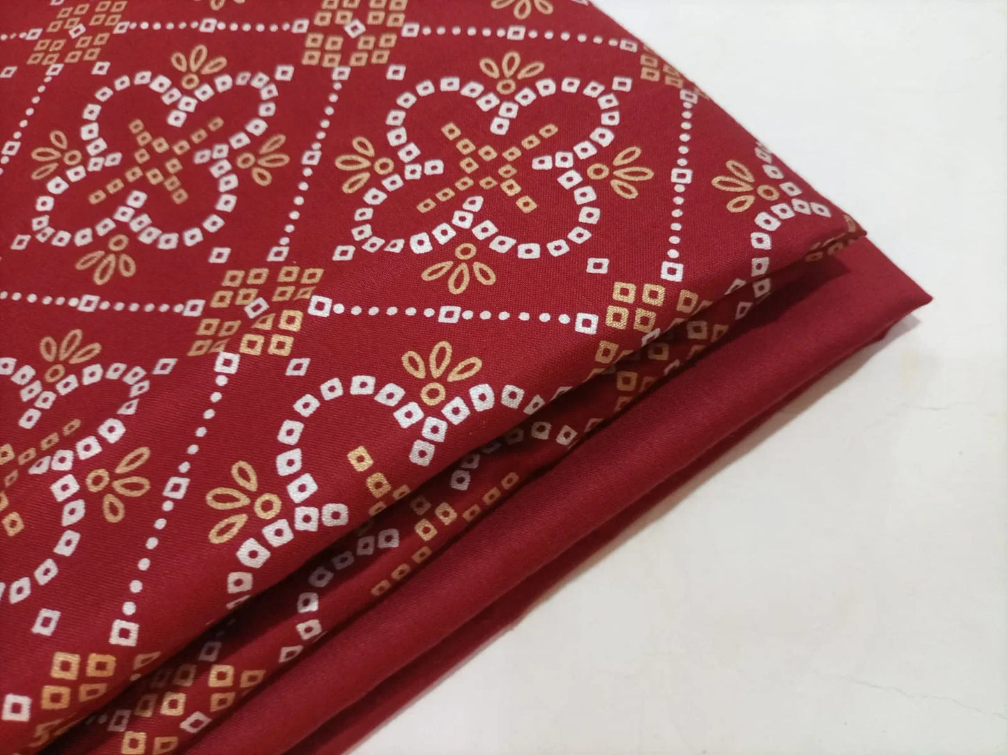 Ghazi fabric unstitch printed Linen 2piece for women maroon color