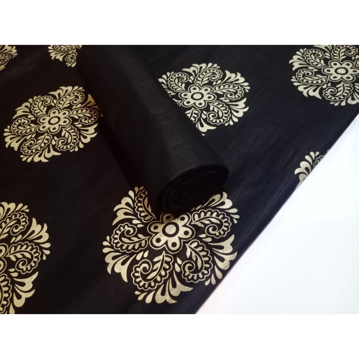 Ghazi fabric Gull-e-Marjaan Unstitched Khaddar Fall Collection 2 piece suit For Women & Girl BLACK GM8433