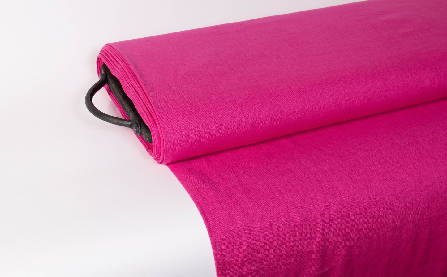Ghazi fabric Unstitched Linen 1 piece suit for women plain fabric shocking pink