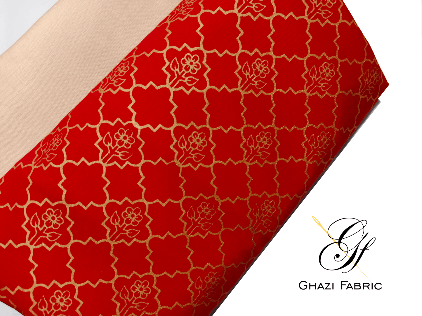 Ghazi fabric unstitch printed Linen 2piece for women
