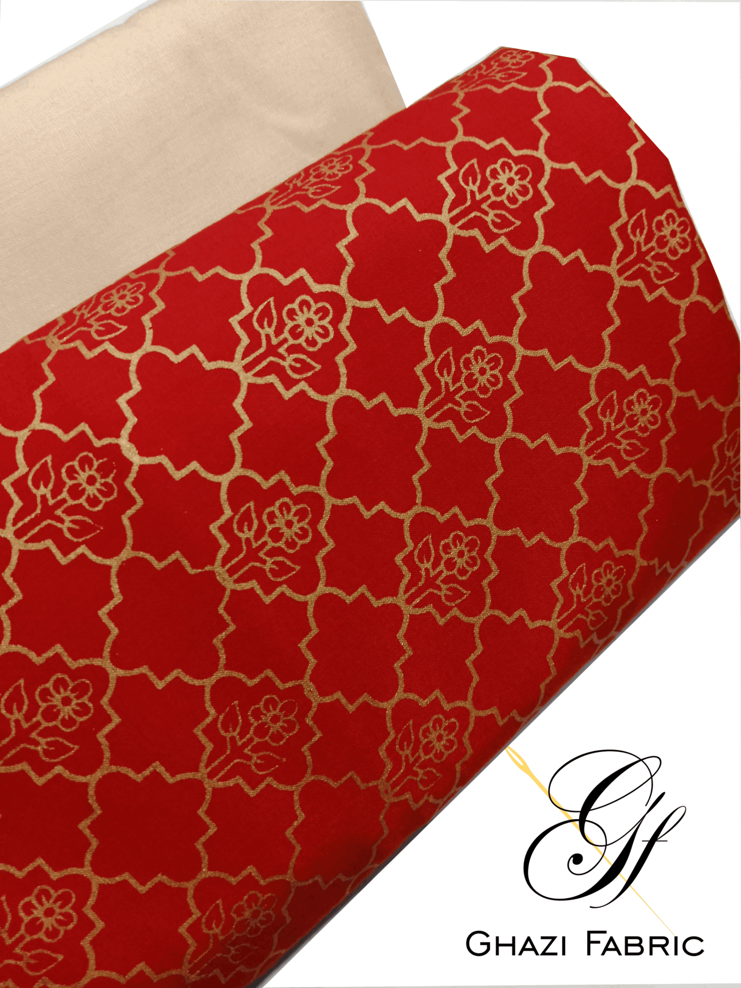 Ghazi fabric unstitch printed Linen 2piece for women