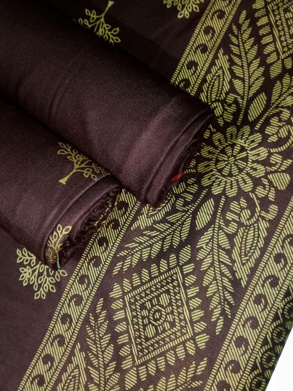 Ghazi fabric Unstitched Linen 3 piece Feroza series Volume II suit for women brown (Feroza series 0045/3)