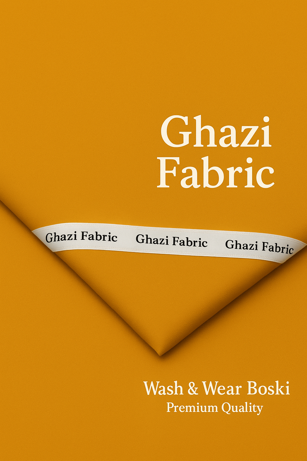 “Ochre Color Boski Wash & Wear Fabric – Men’s Unstitched Fabric by Ghazi Fabric”