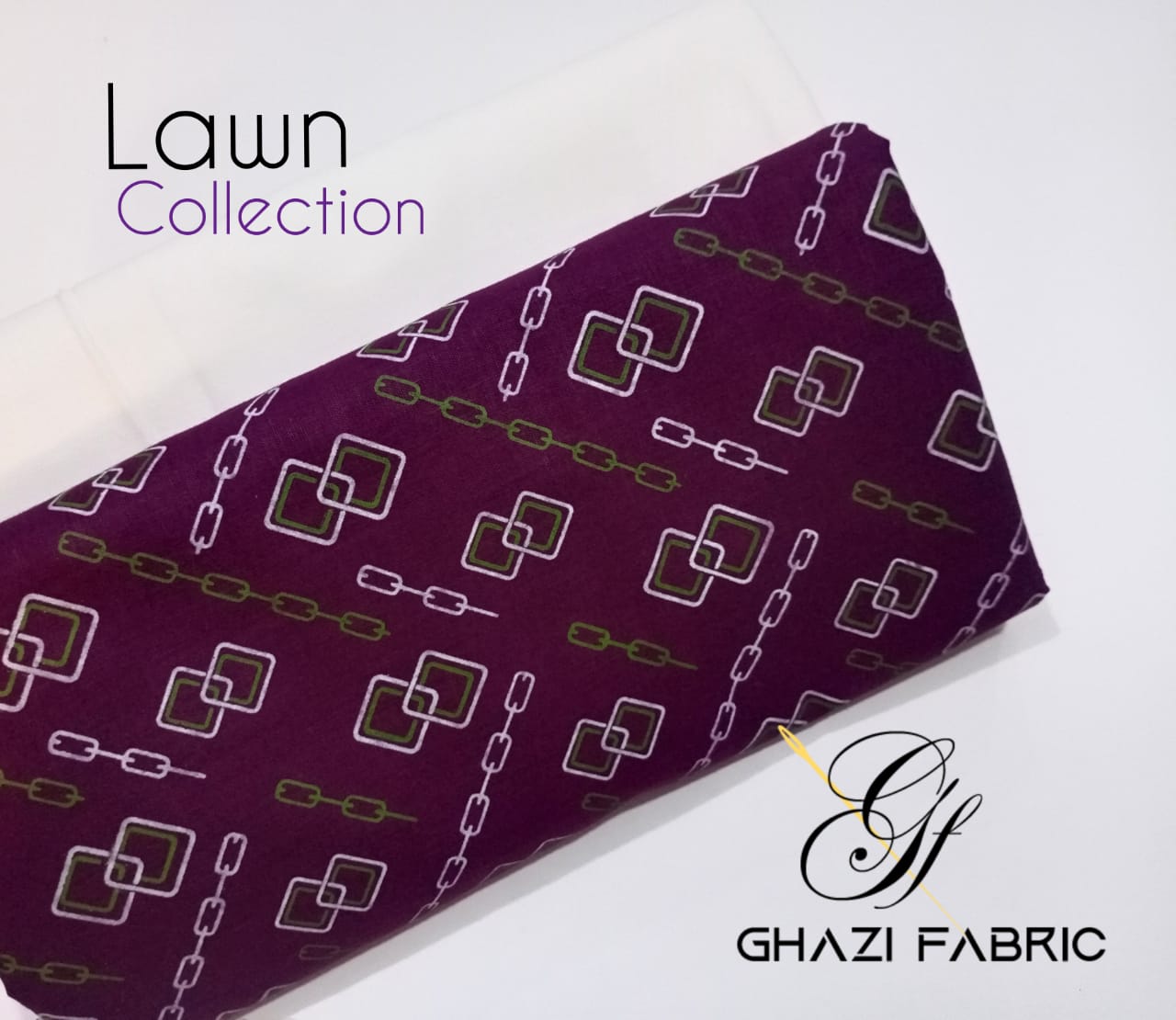 Ghazi fabric Rungrez Collection Unstitched 2 piece suit for women Lawn Plum Shirt With White Trouser