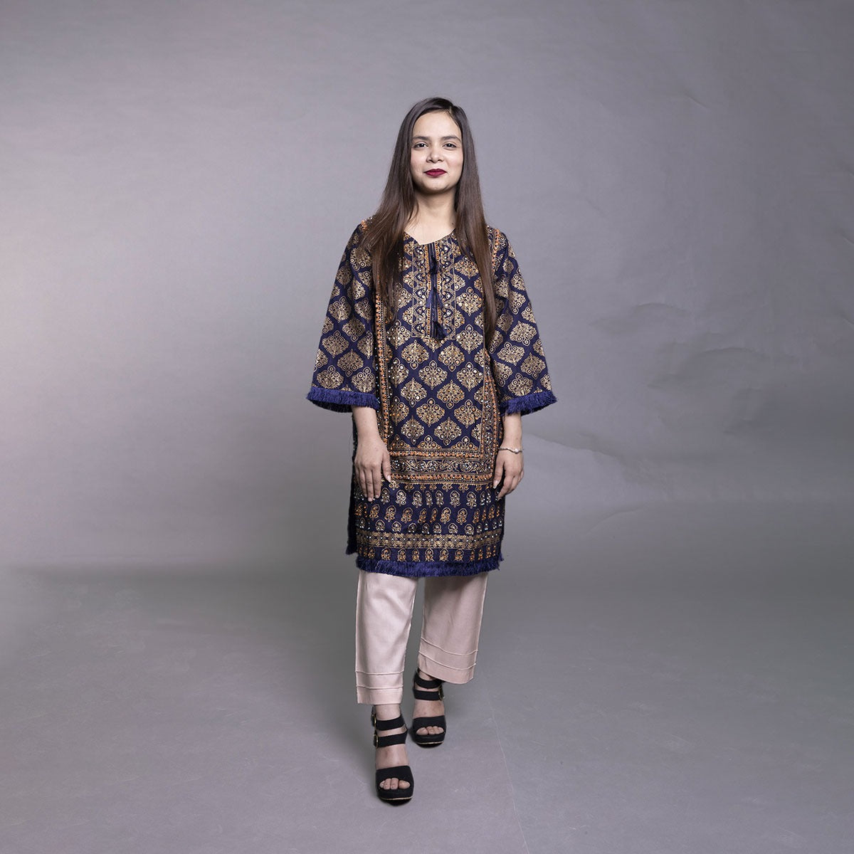 Ghazi fabric Stitched Lawn Cotton Shirt only shirt shirt piece with hand work