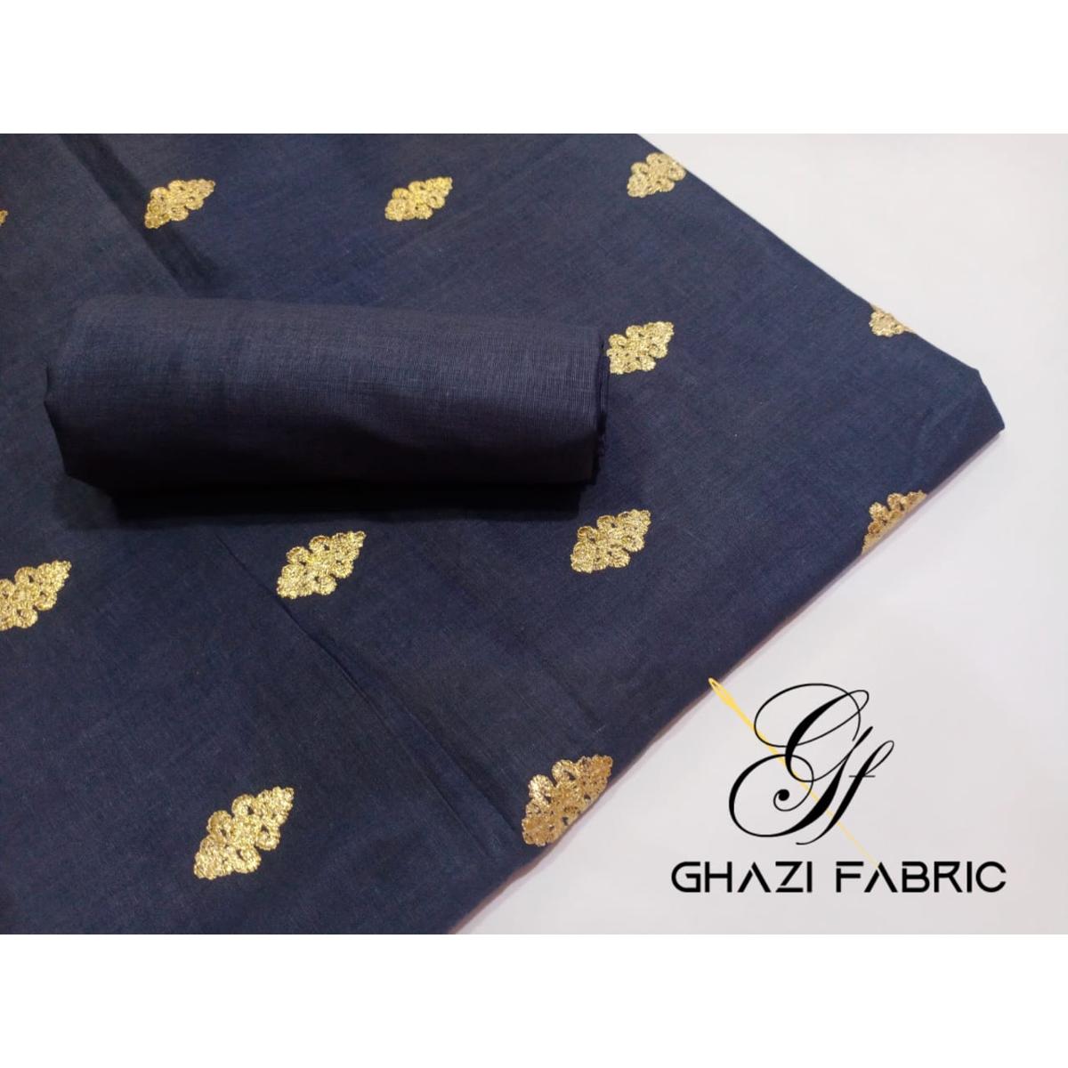 Ghazi fabric Unstitched Lawn Cotton 2 Piece Embroidered Collection GF12022