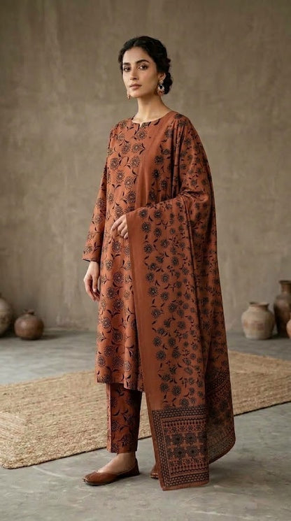 Ghazi fabric Black pearl series Linen Unstitched 3 Piece Suite For Women BP300-s
