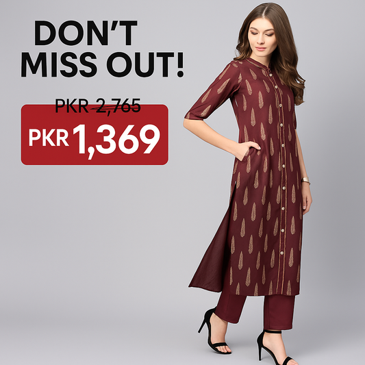 Ghazi fabric unstitch  printed Linen 2piece for women