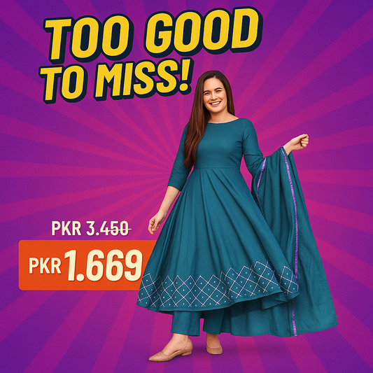 Flare Frock  Stitched 2pc Embroidered ZINC  GF65/F65