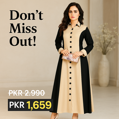 Ghazi fabric Stitched Linen Long Frock