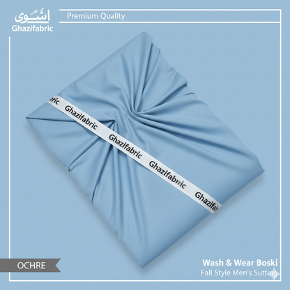 Ghazi fabric Unstitch Men Wash Ware boski Collection for Men  Premium Quality Fabric skyblue (DS4-67)