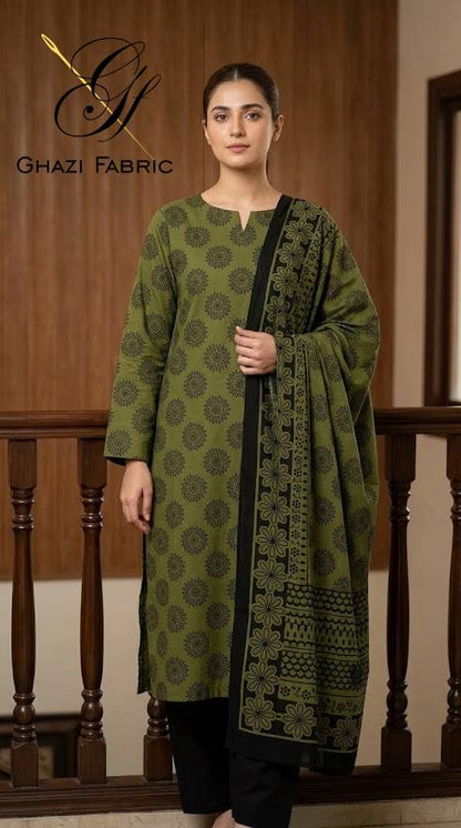 Ghazi fabric Black pearl series Linen Unstitched 3 Piece Suite For Women BP297