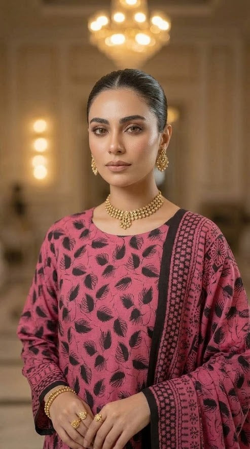 Ghazi fabric Black pearl series Linen Unstitched 3 Piece Suite For Women BP292 carrot
