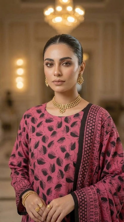 Ghazi fabric Black pearl series Linen Unstitched 3 Piece Suite For Women BP292 carrot