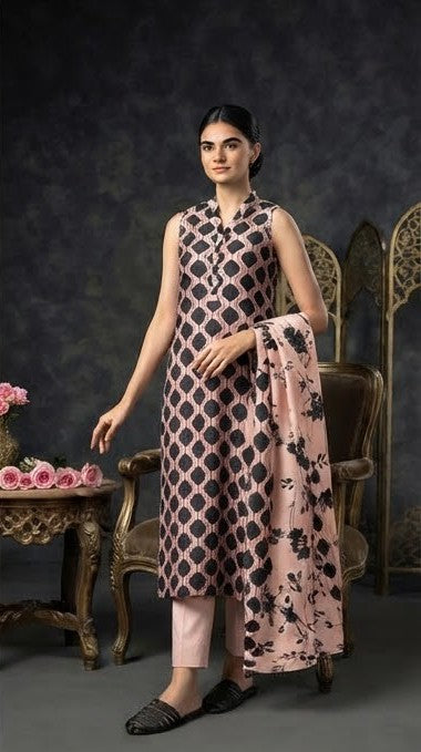 Ghazi fabric Black pearl series Linen Unstitched 3 Piece Suite For Women BP23