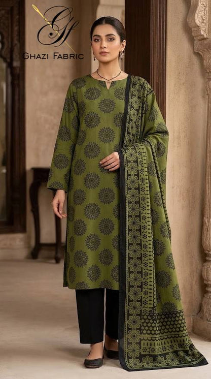 Ghazi fabric Black pearl series Linen Unstitched 3 Piece Suite For Women BP297